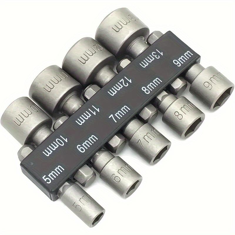 Wind-Proof Socket Set, Hot-Treated, 6.35mm Hexagonal Side-by-Side, 5-13mm Thread Size