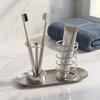 3pcs/Set Stainless Steel Toothpaste Rack Rustproof Bathroom Storage Shelf  Bathroom Counter