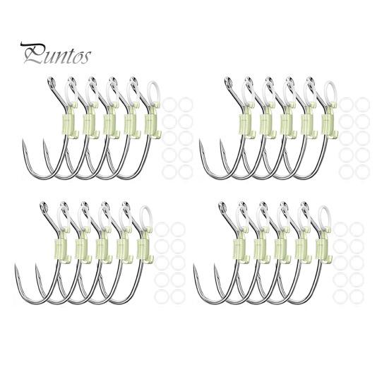 10/20/30Pcs Luminous Live Shrimp Fixing Hook Heavy Duty Metal Barbed Fishhook Freshwater Saltwater Catfish Bass Fishing Hook Fishing Accessories