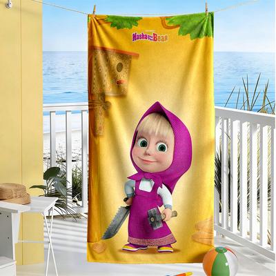 Masha Bear Beach Towel Super Soft Microfiber Quickdry Fabric Comfortable Lightweight