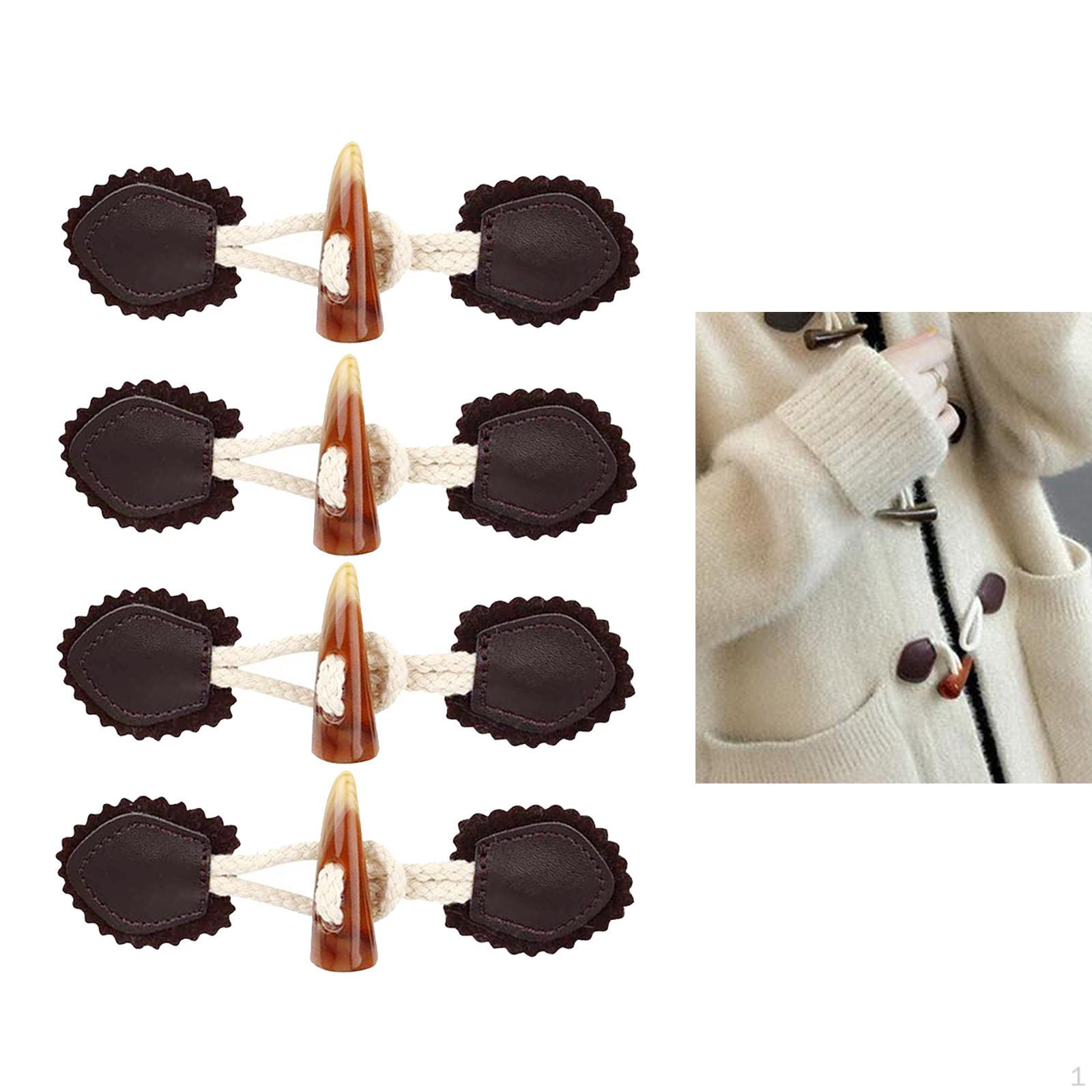 

Leather Horn Toggle Closure Button Coat Jacket Duffle for Sewing Craft кофейный