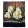 Tende da Doccia in Tessuto Impermeabile con Fiori Vintage Disegnati a Mano per Bagno, Tende da Bagno con Magnolie Decorazione Vasca da Bagno con Ganci
