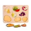 Classic World Fruit Peg Puzzle, Shape-Matching Puzzle, Wooden Pick-Up Puzzle, Fruit Design for Girls and Boys, Ages 1 and 2, Baby Gift, Birthday