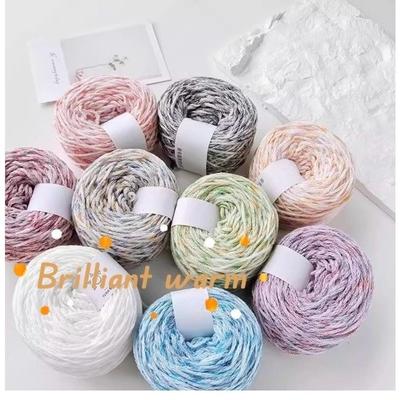 50g/Ball Colorful Flat Ribbon Yarn 1.8mm Hand Woven Hollow Gradient Cotton Yarn DIY Woven Shawl Sweater Scarf Handbag Thread