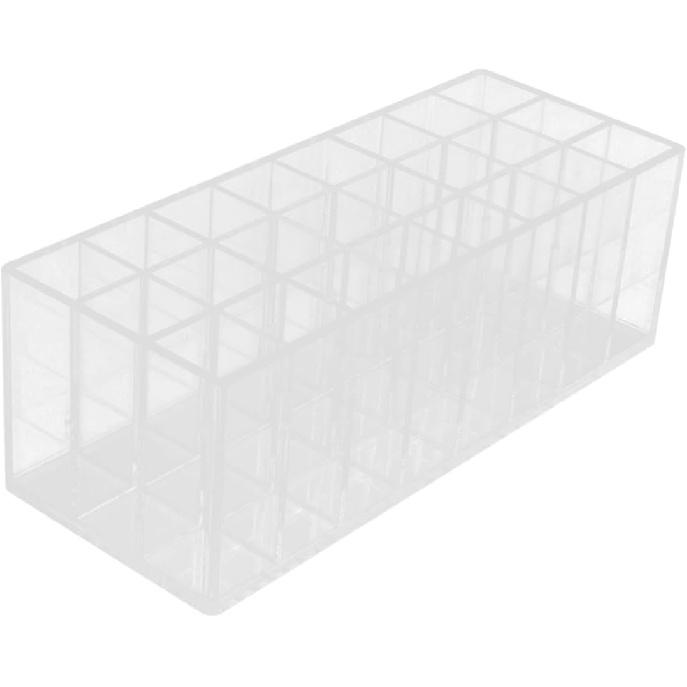 24 Slot Acrylic Lipstick Organizer - 8.3X3.5 Clear Compact Lip Gloss Perfume Sample Mascara Holder - Lipstick Storage Box Makeup Display Lip Gloss