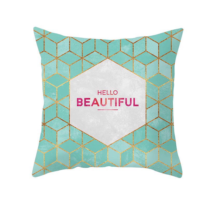 Geometric Sofa Pillow Cover Peach Skin Creative Home Office Cushion Cover Car Cushion