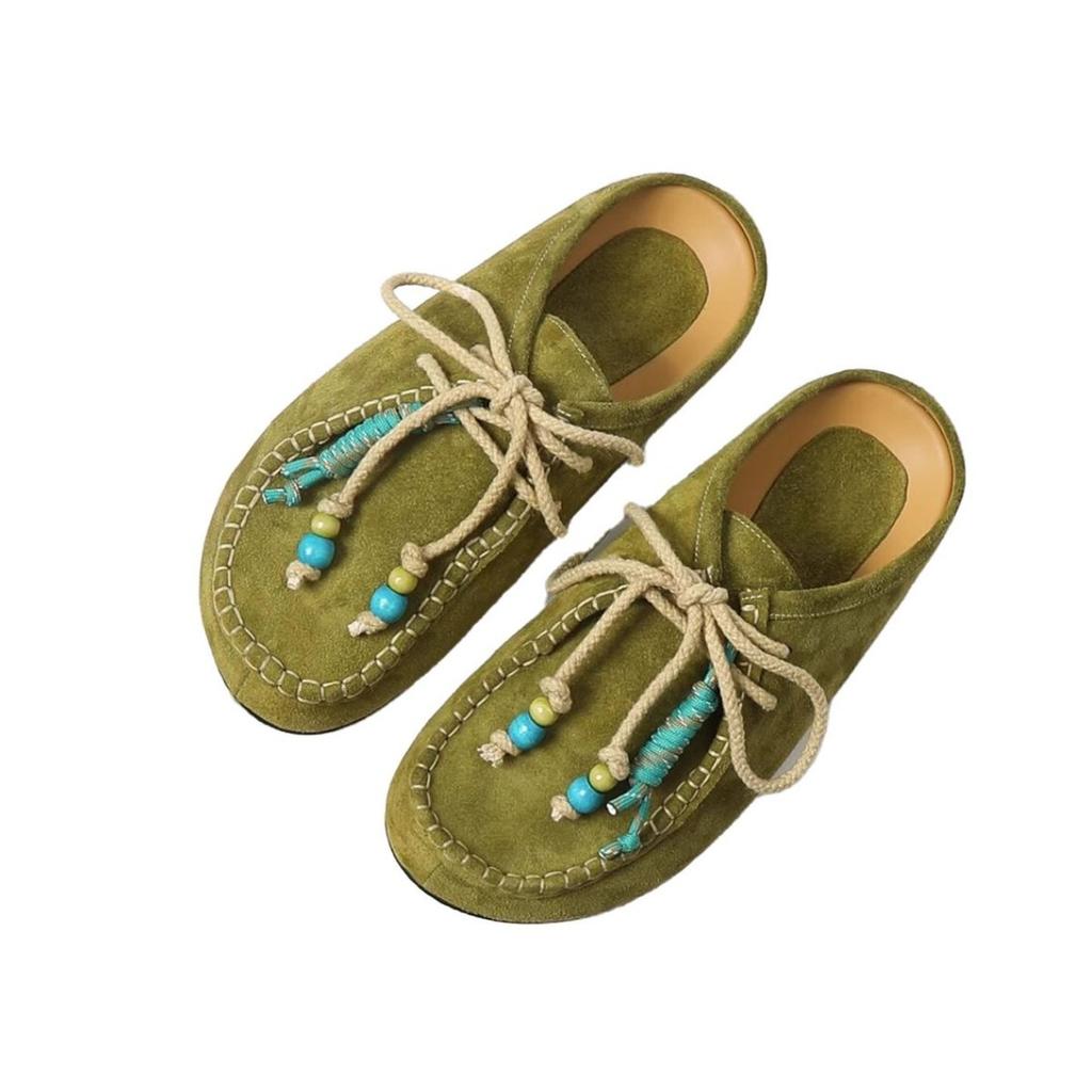 Literary lace-up cool slippers 2025 summer new versatile cool slippers versatile thick-bottomed cool slippers