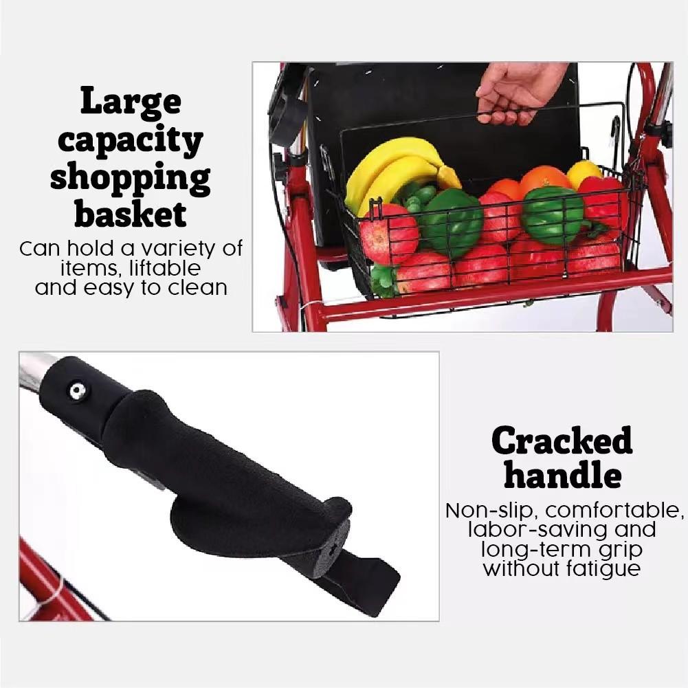 Roller Walker Adult Wheelchair Trolley Folding Training Assistance Quadricycle