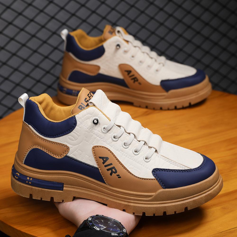 

Трудовая страховка рабочая мужская обувь осень кожаная поверхность повседневная обувь на доске мужская зимняя обувь мужская толстая подошва увеличивающая рост Форрест Гамп папа модная обувь 39