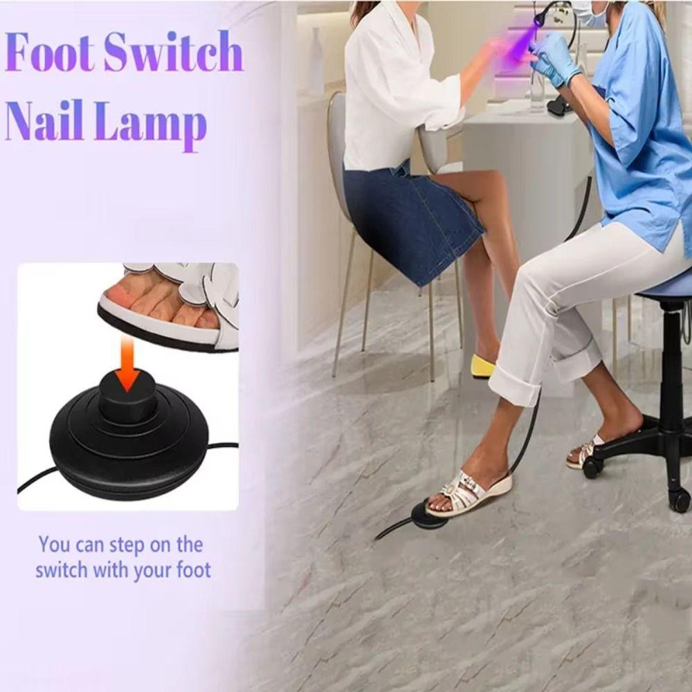 Clip-On UV LED Nail Lamp Foot Pedal Switch Gel Polish Curing Lamp  Professional Use