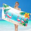 Tropical Paradise Beach Towel - Pink Flamingo & Palm Tree Print, Lightweight Quick-Drying Towel for Sunbathing & Beach Party