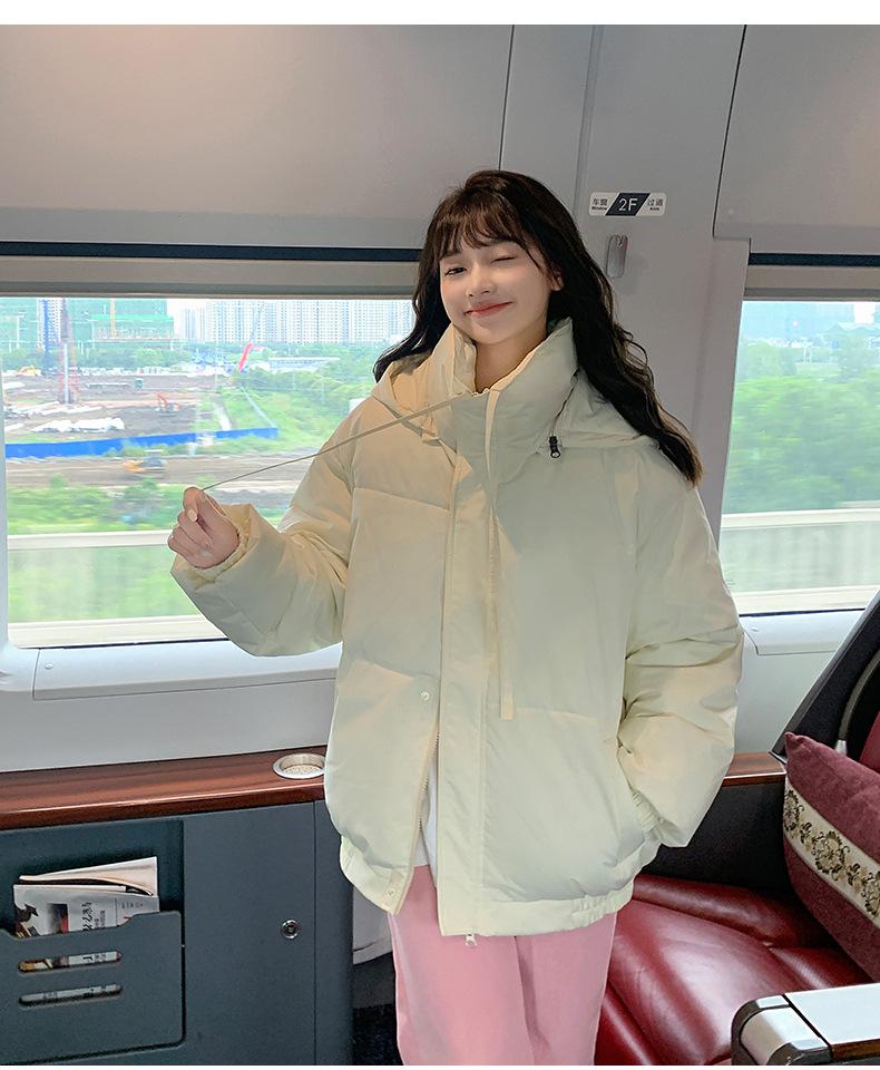 

Осенне-зимняя короткая куртка из хлопка, повседневная куртка из хлопка, куртка Bread, модная куртка из корейского стиля, свободная куртка из хлопка, верхняя одежда M бежевый