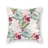 Pink plant series printed pattern cushion cover for home living room sofa car decoration square polyester pillowcase