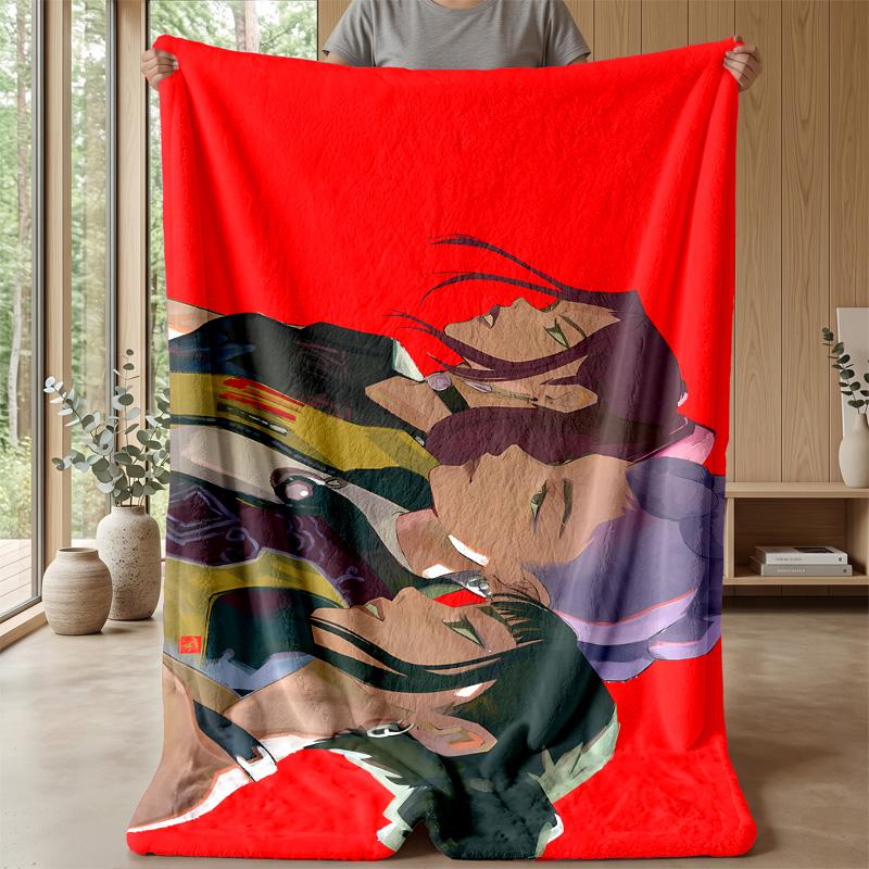 Manta de Flanela Estampada Kpop Demon Hunters Macia Quente Leve Manta para Todas as Estações para Sofá Cama Camping Decoração de Casa Presente de Feriado