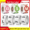Self-Adhesive English Size Label Stickers for Clothing and Hats (S-3XL)