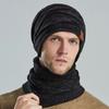 2Pcs/Set Adults Neck Warmer Hat Solid Color Thickened Stretchy Thermal Windproof Keep Warm Super Soft Autumn Winter Men Women