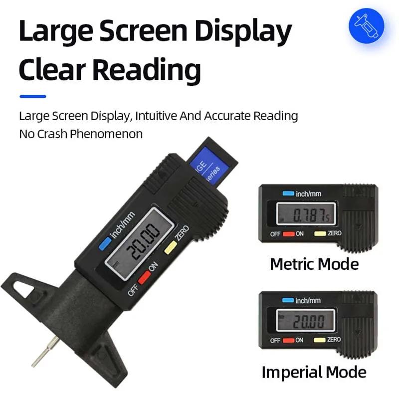 Digital Car Tyre Tire Tread Depth Gauge Motorcycle Car Tire LCD Tire Tread Gauge Auto Measurer Tool Caliper Repair Tools