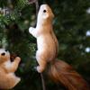 Simulated Squirrel Figurine Cute Miniature Squirrel Statue Christmas Foam Squirrel Decoration Desktop Ornament for Holiday Home Decor