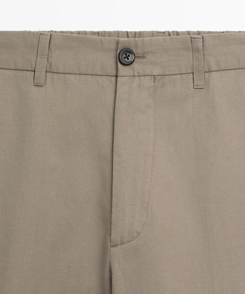 Masimodutti Cotton Linen Poplin Barrel Fit Pants