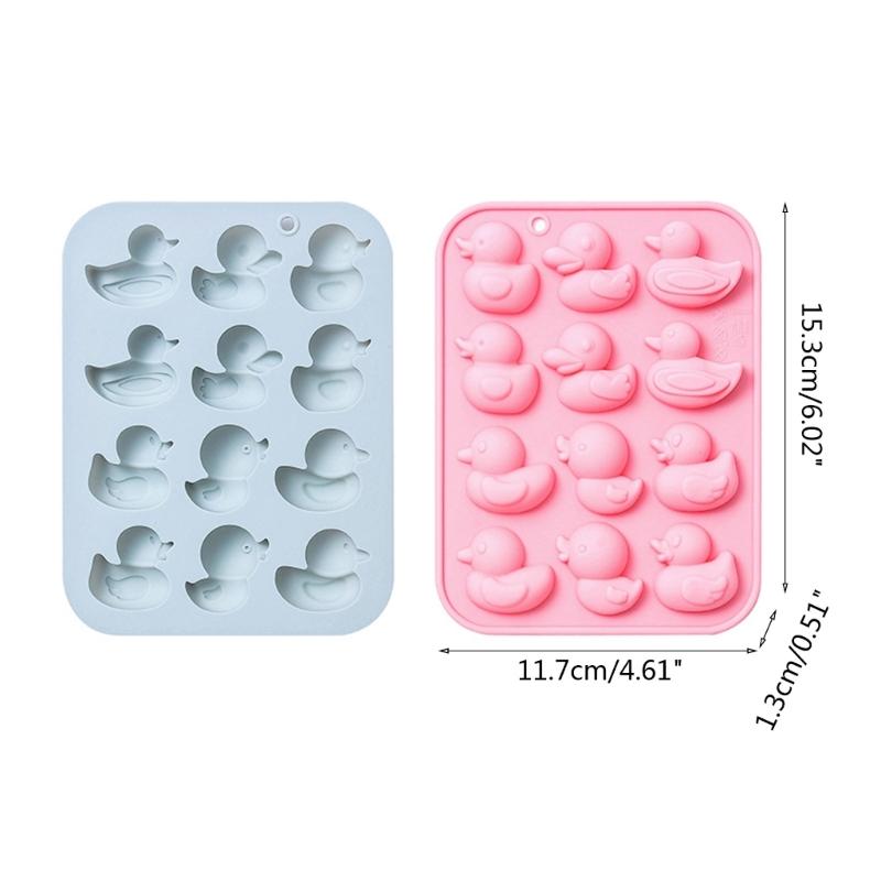 12 Hohlraum Niedliche Enten Fondant Schokolade Form Kuchenaufsatz Backwerkzeuge Handgemachte Seife Silikon Ornamentform Leicht zu Reinigen