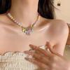 Dopamine Color Beaded Pentagram Star Pendant Necklace Female Personality Versatile Temperament Clavicle Chain Sweet Cool Wind Bracelet