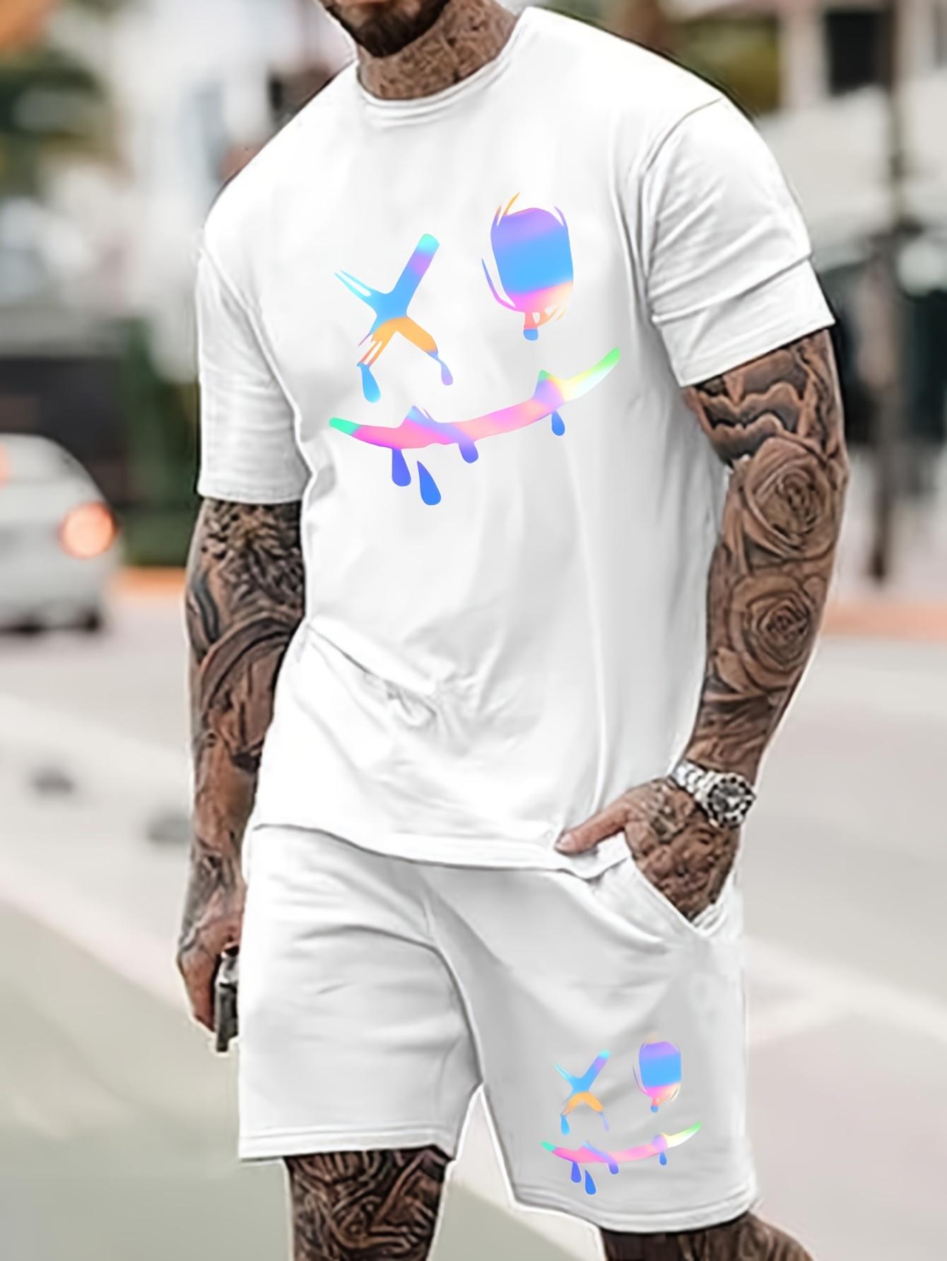 Men s casual sportswear suit: short-sleeved T-shirt + shorts S
