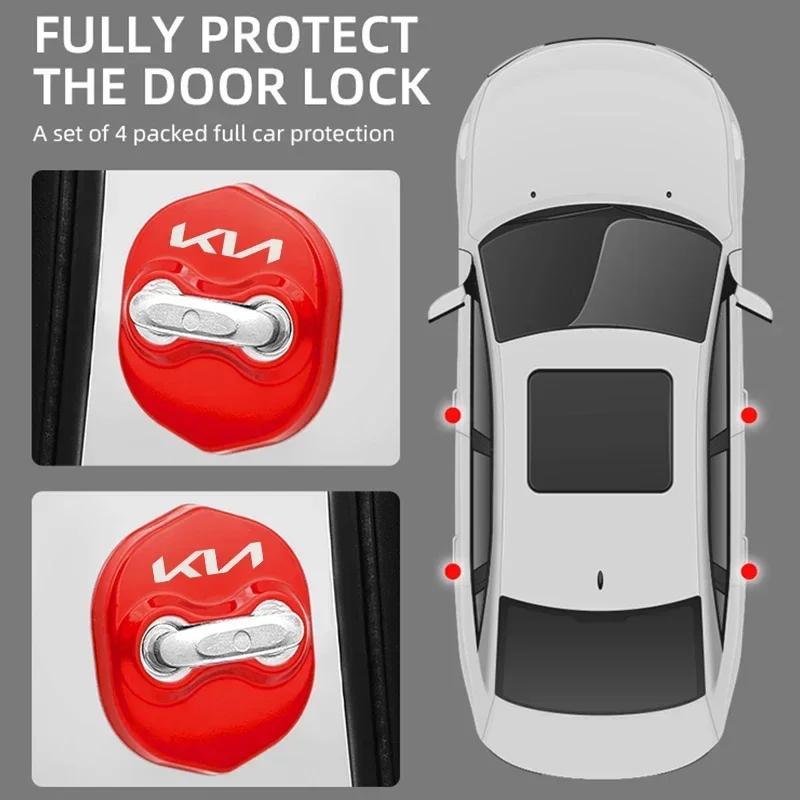 Car Door Lock Buckle Protection Cover Badge for New KIA Logo Borrego Forte K3 K5 Carens Sorento Auto Interior Accessories Xwgln00
