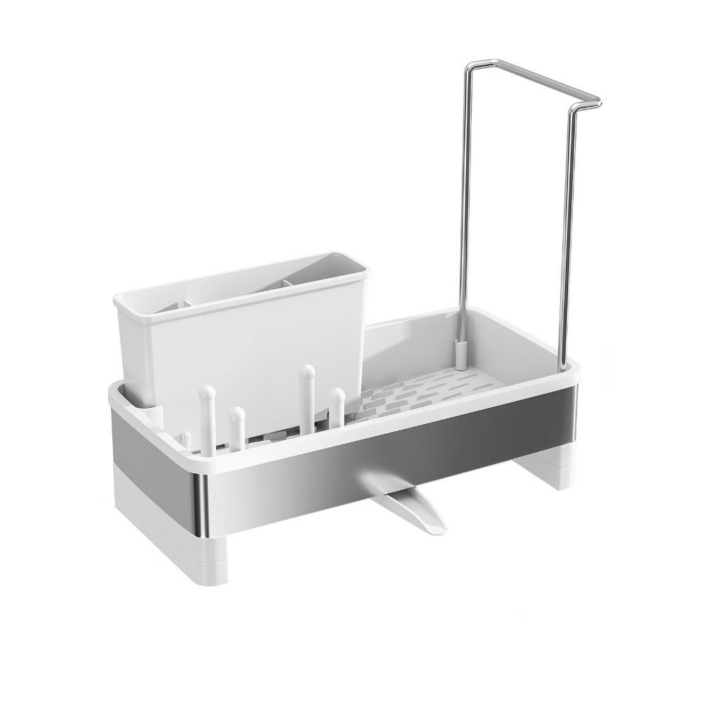 Detachable Cloth Storage Rack Self-draining Sink Shelf Multi-functional Sink Organizer  for Kitchen