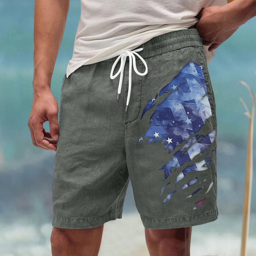 Męskie letnie, duże, swobodne, luźne spodnie sportowe, szorty plażowe