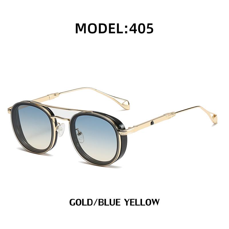 JYL TS Unisex Retro Oval - Side-Wrap Small-Frame Trendy Sun Shades 2A405