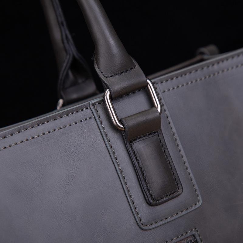 Business Commuter Men's Handbag Shoulder Messenger Bag 14-inch Computer Bag Sewing Wear-resistant Briefcase
