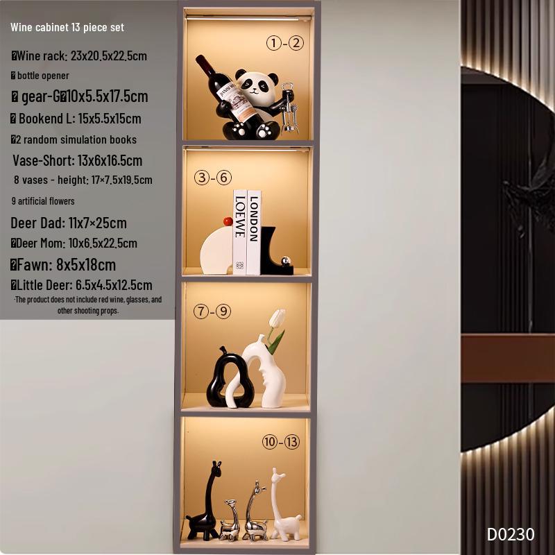 Panda Wine Rack: Luxury Sideboard & Bookcase with Cup Holder – Perfect Housewarming Gift