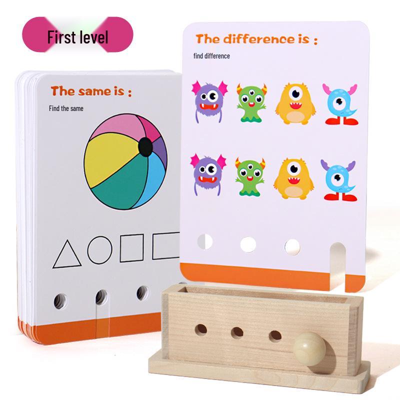 

Дитяча дерев яна логічна гра-головоломка: Інтерактивна розвиваюча іграшка з навчальними картками