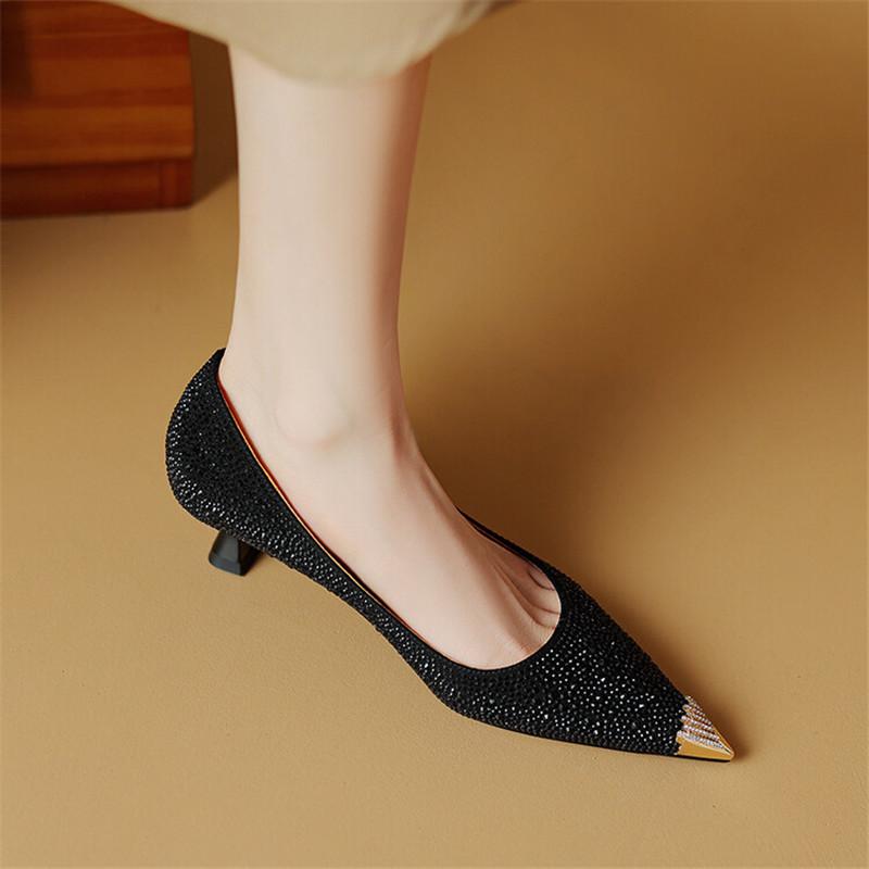 Fashion New Spring Summer Women Pumps Shoes for Women Fashion Metal Pointed Toe Shoes Concise High Heels Zapatos De Mujer Ladies Shoes