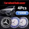 Car Sticker 2025 Hot For Benz 4Pcs 75mm Car Wheel Center Hub Caps Cover For MERCEDES BENZ AMG W204 W126 W205 W124 W220 W222 C180