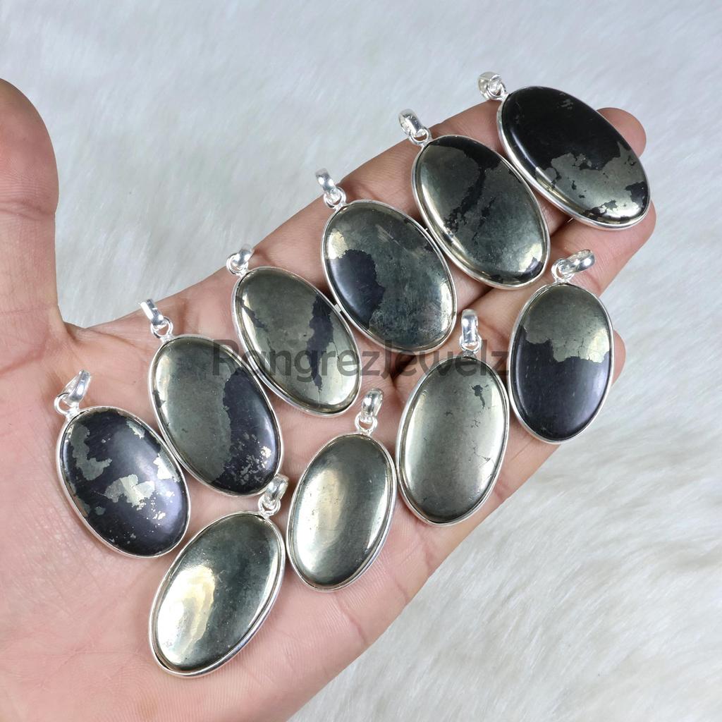 Pyrite Pendant Sterling Silver Pedant Pyrite Cabochon Pendant Oval Pyrite Gemstone Pendant Bezel Pendant Necklace Girls Pendant Silver Jewelry