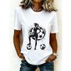 2026 Casual Women's Short-Sleeve T-Shirt with USA-Canada-Mexico World Cup Football Match Print
