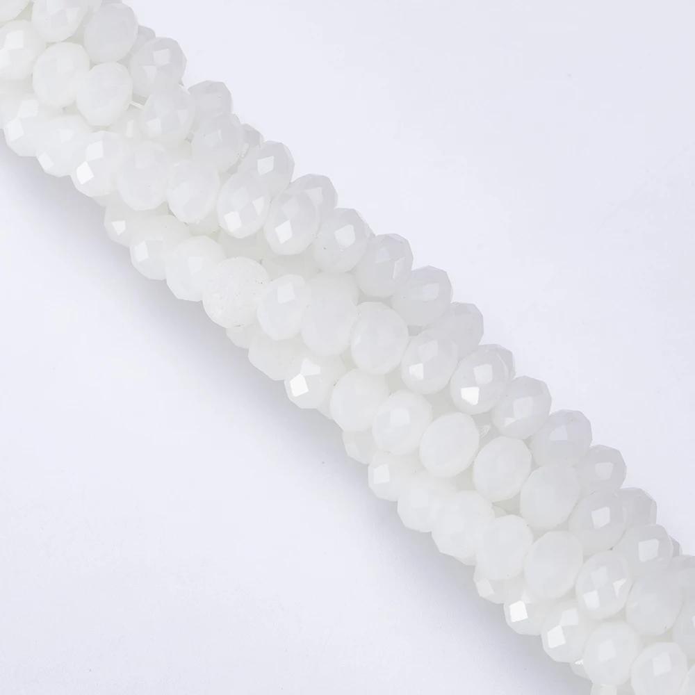 4 6 8 mm Rondell Kristallpärlor Fasetterade Porslinsglas Pärlor Lösa Avståndspärlor för Smyckestillverkning Handarbete Armband Halsband