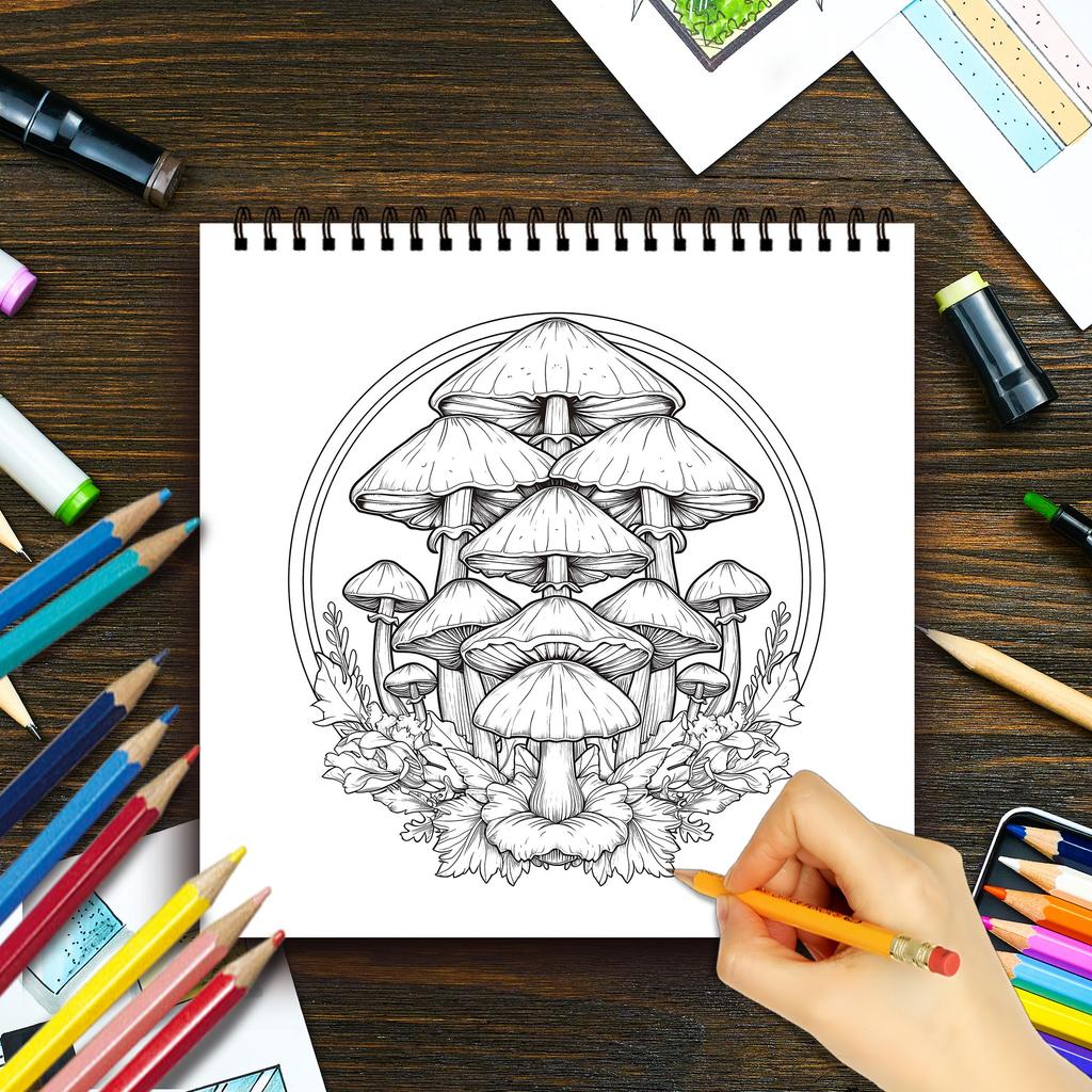 Spiral Colouring Book 30 Sheets 8.3x 8.3 Inches 100gsm Thick Paper, For Relief, Anxiety, Perfect for Many Holiday Gifts