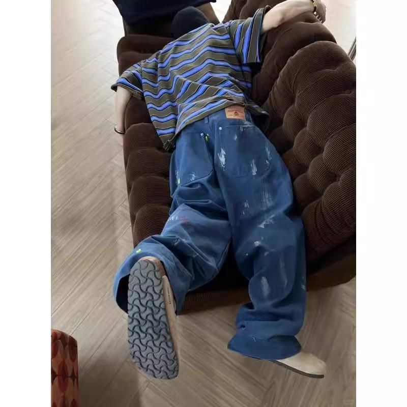 Cotton Short Sleeve T Men's T-shirt Ins Trendy Hip-Hop Style Crew Neck Base Shirt Summer