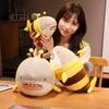 28-60cm Humorous Shark Bee Plush Toy Stuffed Gentle Shark Bee Doll Throw Pillow Cushion Playthings Birth Date Xmas Present