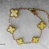 Korean Style Four-Leaf Clover Bracelet: Stainless Steel, Mother-of-Pearl, Solid Color, Five-Petal Design, Versatile Student Ins Style.