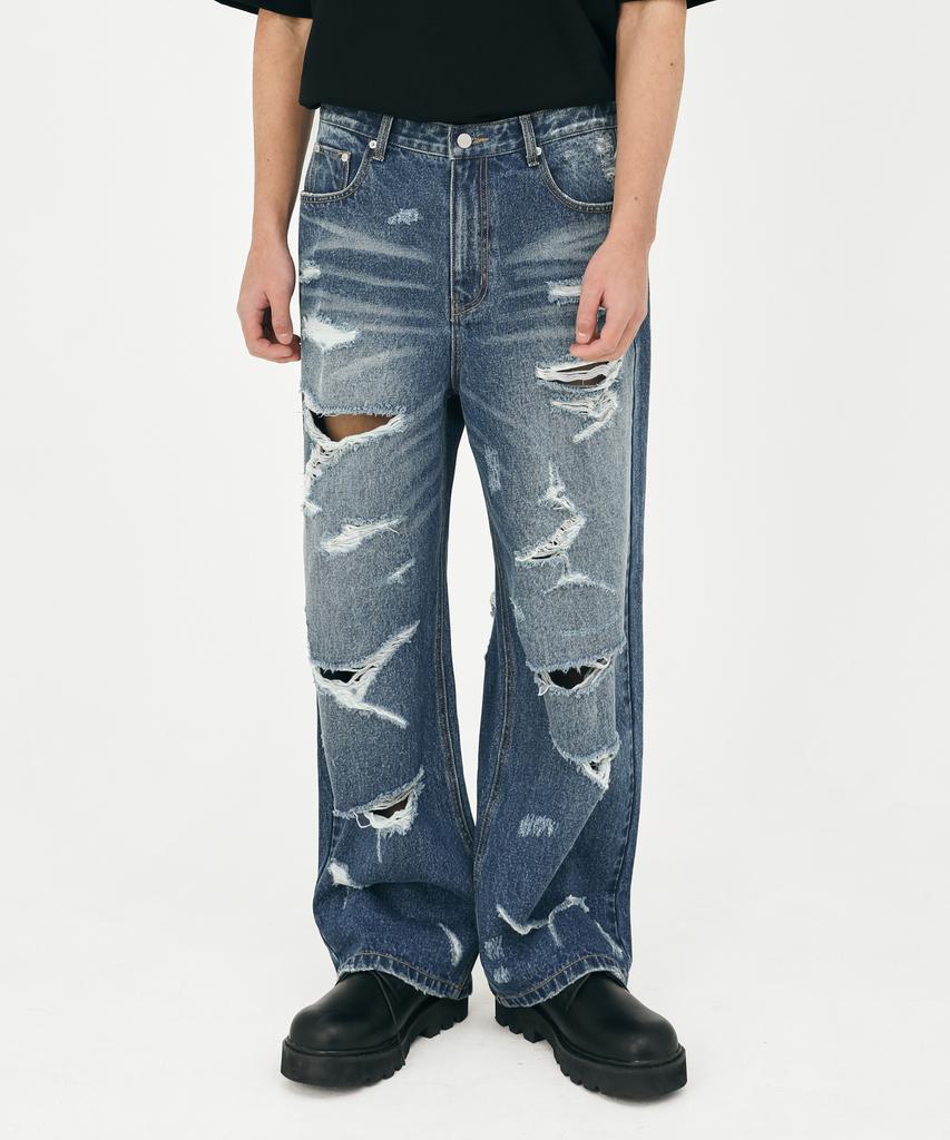 Seleuji Distressed Denim Pants V21 Blue