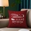 Christmas Santa Snowflake Elk Pillow Case  Plush Fabric Soft  Pillowcase Double Sided Print Cushion Cover Household Gifts