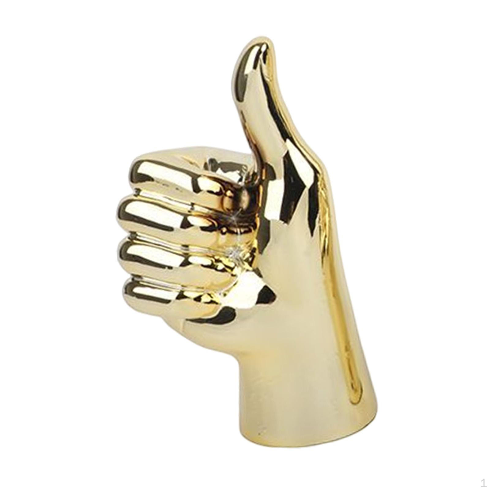 Creative Desk Ornaments of Hand Gesture Sculptures for Living Room Display Thumbs Up _Aureate