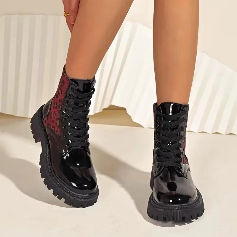 Women Shoes 2026 Winter New Women's Boots Fashion Leopard Print Modern Ankle Boots Trend Plus Size Shoes Botas
