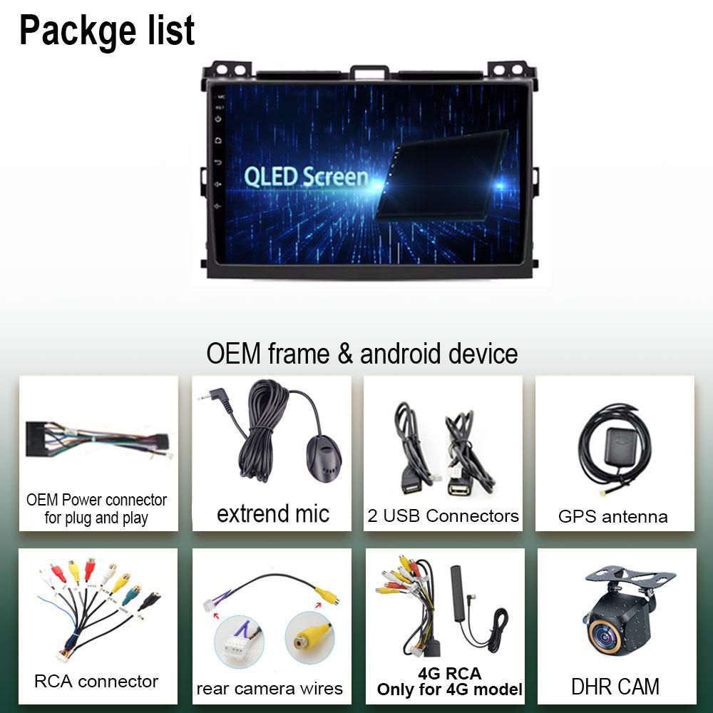 Android 14 For Toyota Land Cruiser Prado 120 2004 - 2009 Car Radio Multimedia Autoradio Carplay Video player Navigation BT 5G