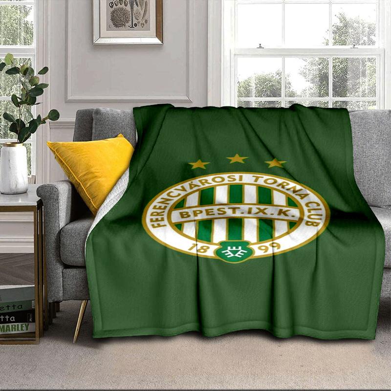 Ferencvárosi TC Calcio Coperta Portatile/Coperta Morbida Coperta da Letto Adatta per Viaggi Campeggio Soggiorni Uffici Divani Regali per Tifosi