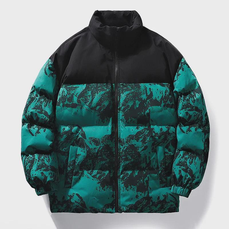 Herren Trend Stehkragen Dicke Baumwolle Pufferjacke - Warme, Locker sitzende Winterjacke