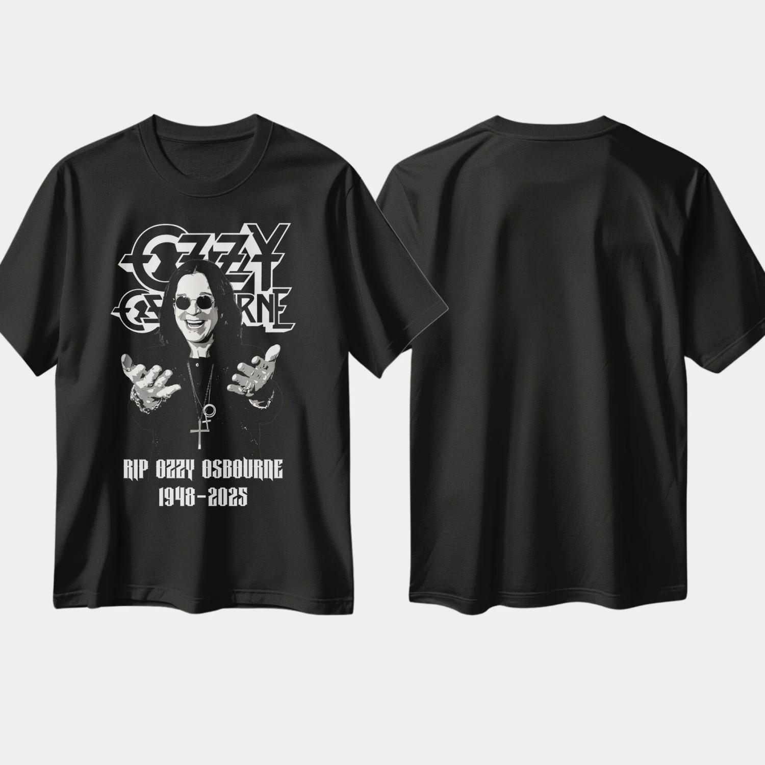 

Rip T-shirt Ozzy Osbourne 1948-2025 Graphic T Shirts Unisex Casual Cotton Round Neck Men Women Tees Short Sleeve Breathable S чёрный